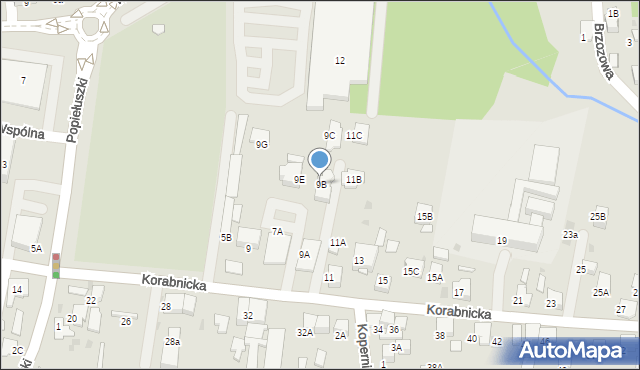 Skawina, Korabnicka, 9B, mapa Skawina