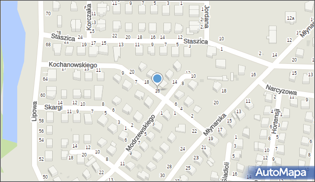 Skierniewice, Kochanowskiego Jana, 16, mapa Skierniewic