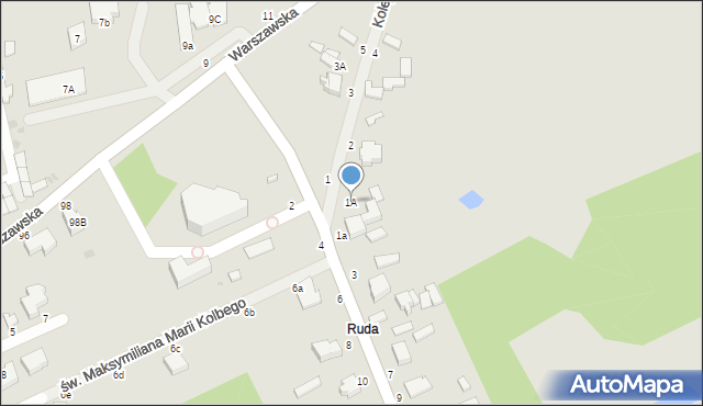 Skierniewice, Kolejowa, 1A, mapa Skierniewic