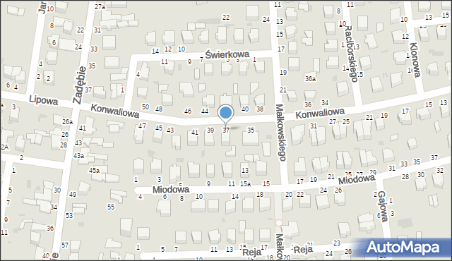Skierniewice, Konwaliowa, 37, mapa Skierniewic