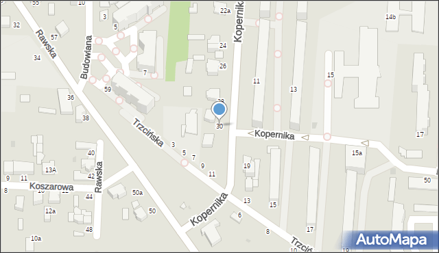 Skierniewice, Kopernika Mikołaja, 30, mapa Skierniewic