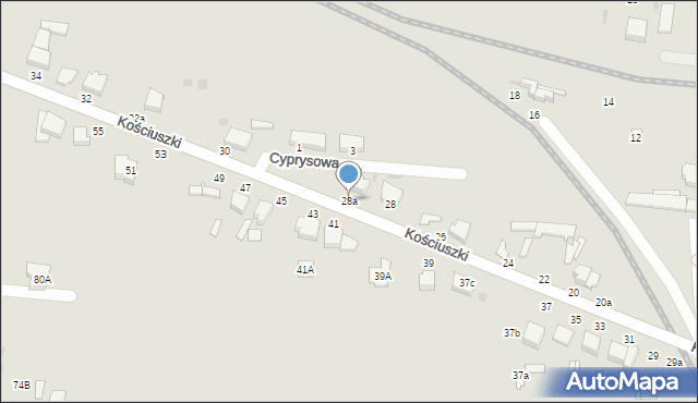 Skierniewice, Kościuszki Tadeusza, gen., 28a, mapa Skierniewic