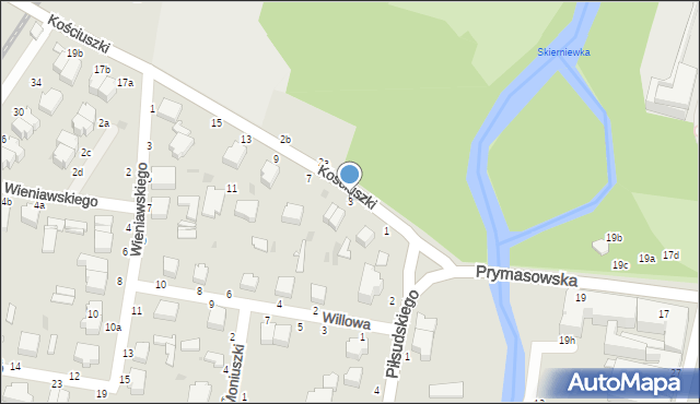 Skierniewice, Kościuszki Tadeusza, gen., 3, mapa Skierniewic
