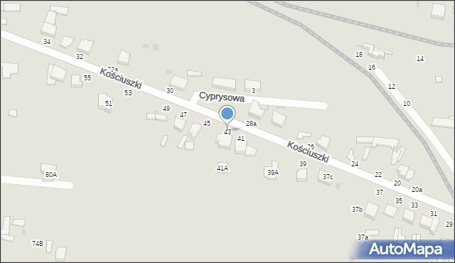 Skierniewice, Kościuszki Tadeusza, gen., 43, mapa Skierniewic