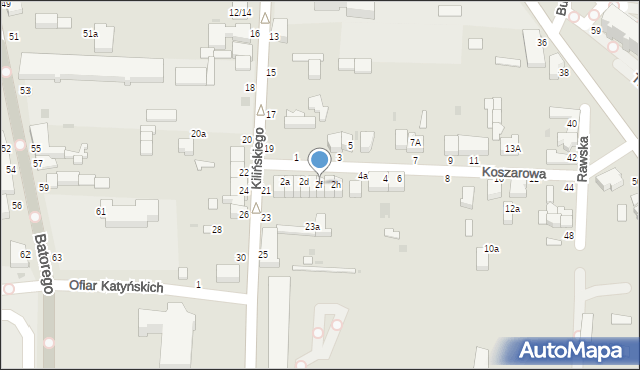 Skierniewice, Koszarowa, 2f, mapa Skierniewic