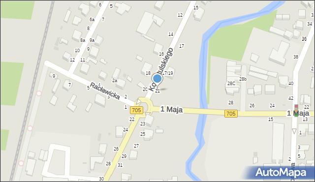 Skierniewice, Kozietulskiego Jana Leona, płk., 21, mapa Skierniewic