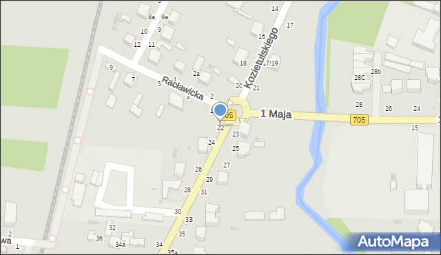 Skierniewice, Kozietulskiego Jana Leona, płk., 22, mapa Skierniewic