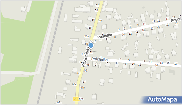 Skierniewice, Kozietulskiego Jana Leona, płk., 51, mapa Skierniewic