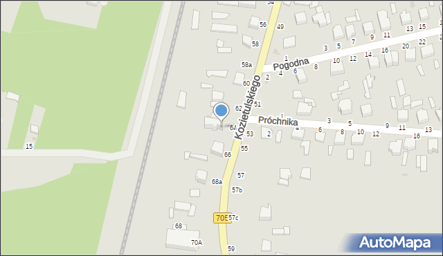 Skierniewice, Kozietulskiego Jana Leona, płk., 64A, mapa Skierniewic