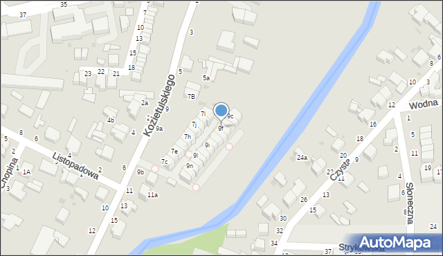 Skierniewice, Kozietulskiego Jana Leona, płk., 9f, mapa Skierniewic