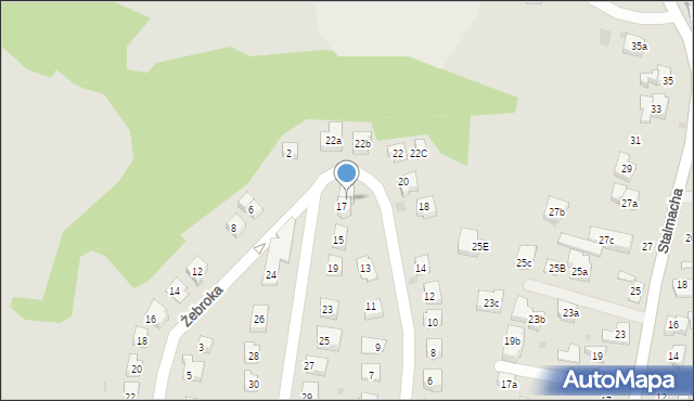 Skoczów, Kossak-Szatkowskiej Zofii, 17A, mapa Skoczów