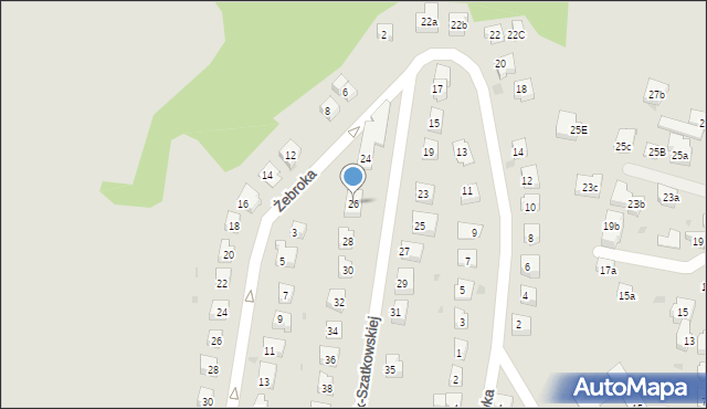 Skoczów, Kossak-Szatkowskiej Zofii, 26, mapa Skoczów