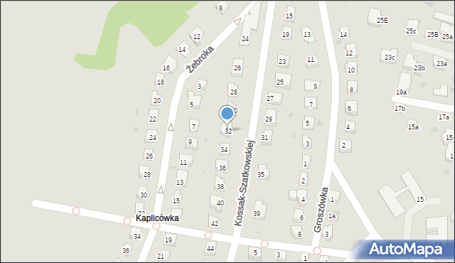 Skoczów, Kossak-Szatkowskiej Zofii, 32, mapa Skoczów