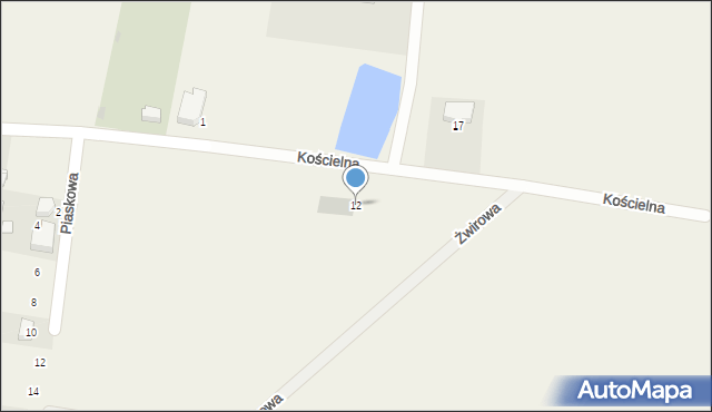 Skokowa, Kościelna, 12, mapa Skokowa