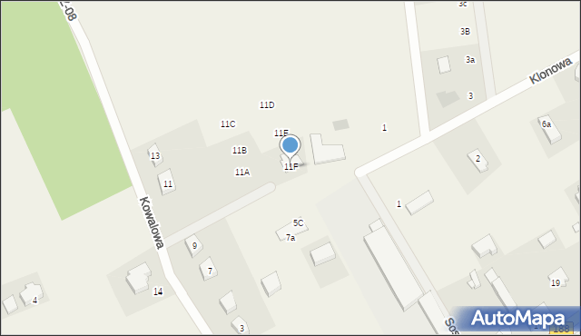 Skórka, Kowalowa, 11F, mapa Skórka