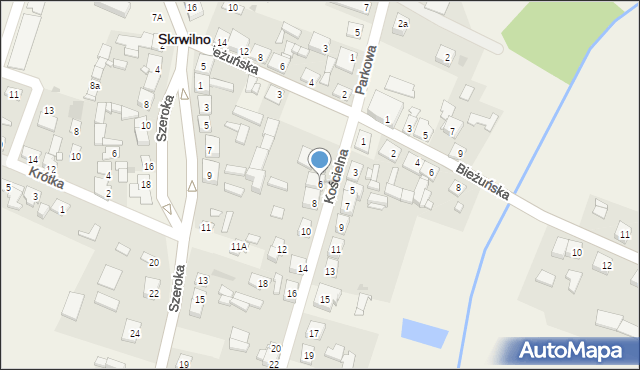 Skrwilno, Kościelna, 6, mapa Skrwilno