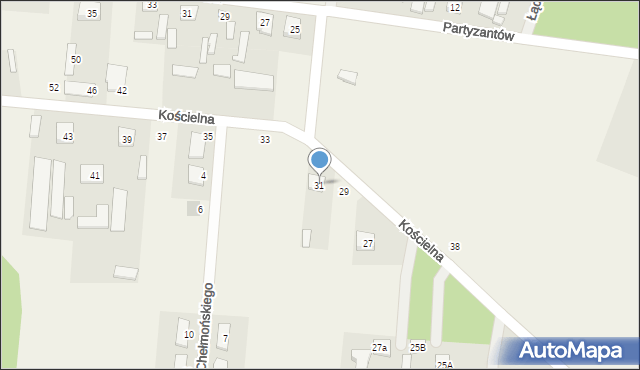 Skrzeszew, Kościelna, 31, mapa Skrzeszew