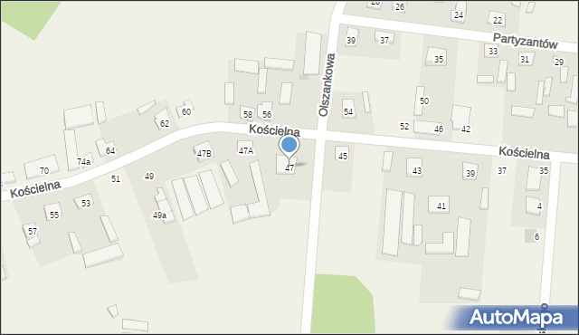 Skrzeszew, Kościelna, 47, mapa Skrzeszew