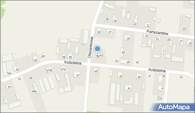 Skrzeszew, Kościelna, 54, mapa Skrzeszew