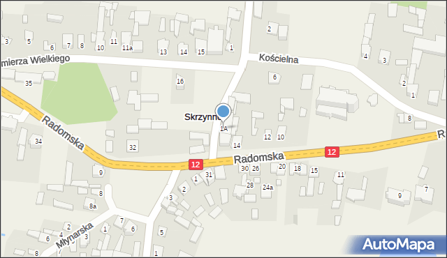 Skrzynno, Kolejowa, 1A, mapa Skrzynno