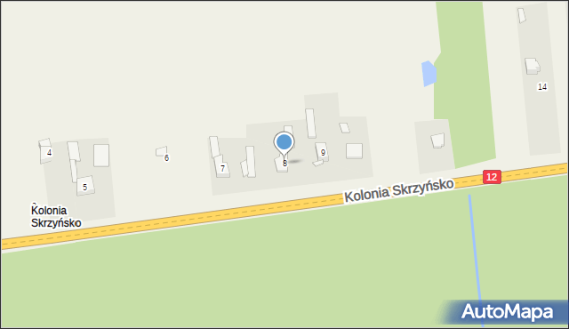 Skrzyńsko, Kolonia Skrzyńsko, 8, mapa Skrzyńsko
