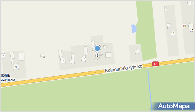 Skrzyńsko, Kolonia Skrzyńsko, 9, mapa Skrzyńsko