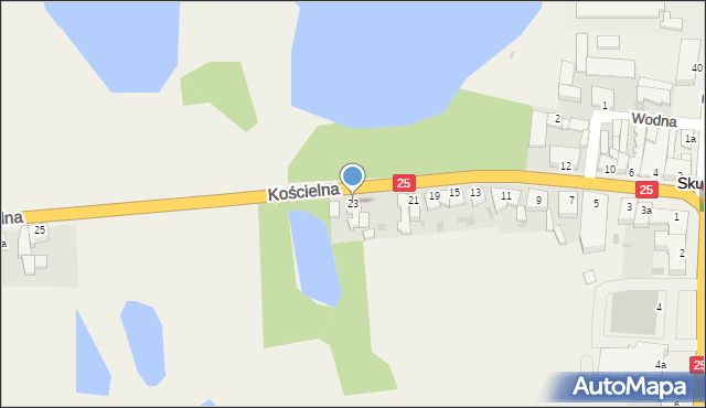 Skulsk, Kościelna, 23, mapa Skulsk