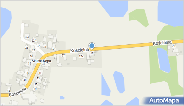 Skulsk, Kościelna, 25, mapa Skulsk