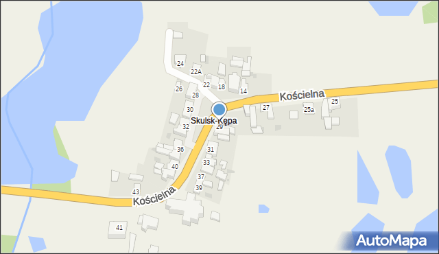 Skulsk, Kościelna, 29, mapa Skulsk