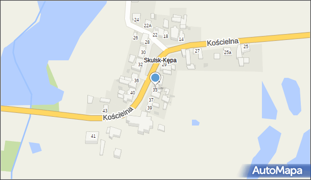 Skulsk, Kościelna, 33, mapa Skulsk