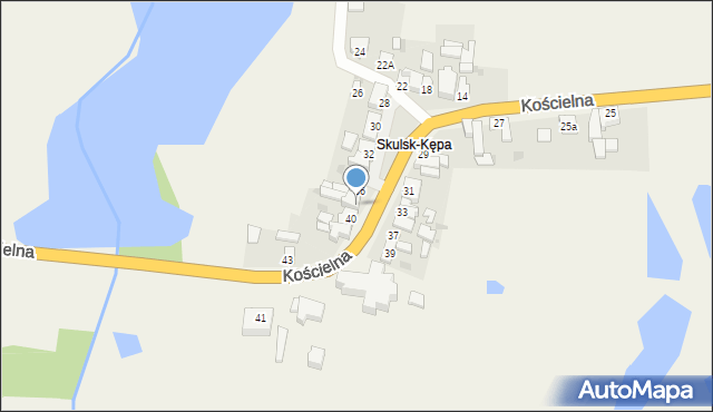 Skulsk, Kościelna, 38, mapa Skulsk