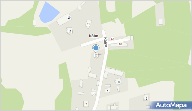 Skuszew, Kółko, 11, mapa Skuszew