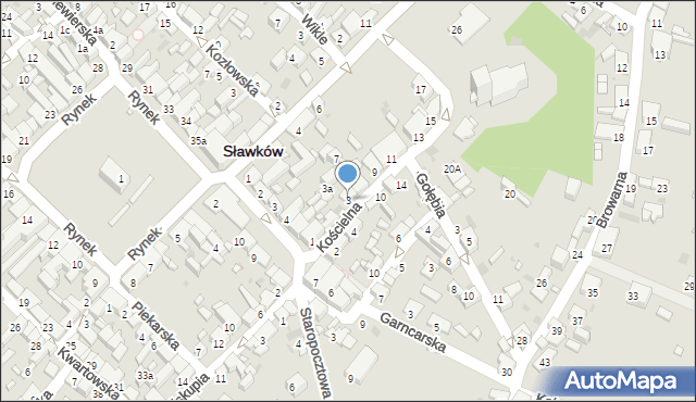 Sławków, Kościelna, 3, mapa Sławków