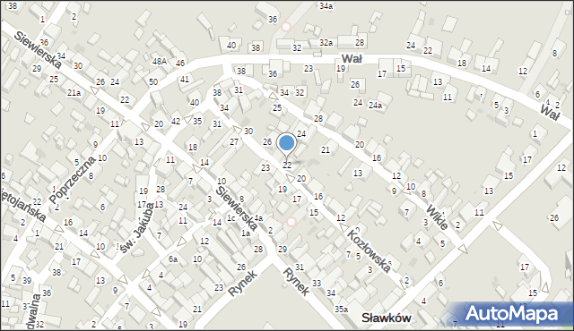 Sławków, Kozłowska, 22, mapa Sławków