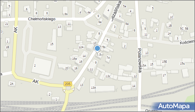 Sławno, Koszalińska, 7A, mapa Sławno