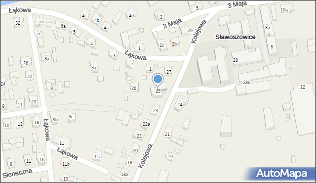 Sławoszowice, Kolejowa, 25, mapa Sławoszowice