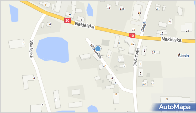 Ślesin, Kościelna, 2, mapa Ślesin