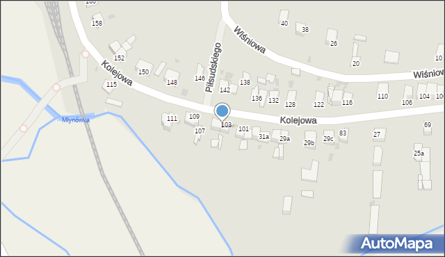 Słomniki, Kolejowa, 33, mapa Słomniki