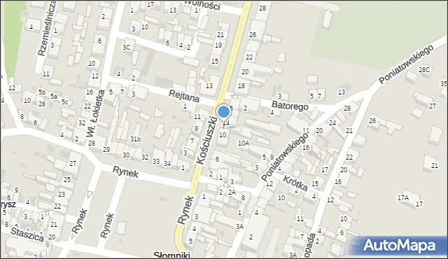 Słomniki, Kościuszki Tadeusza, gen., 12, mapa Słomniki