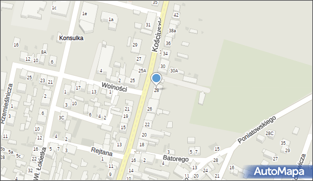 Słomniki, Kościuszki Tadeusza, gen., 28, mapa Słomniki