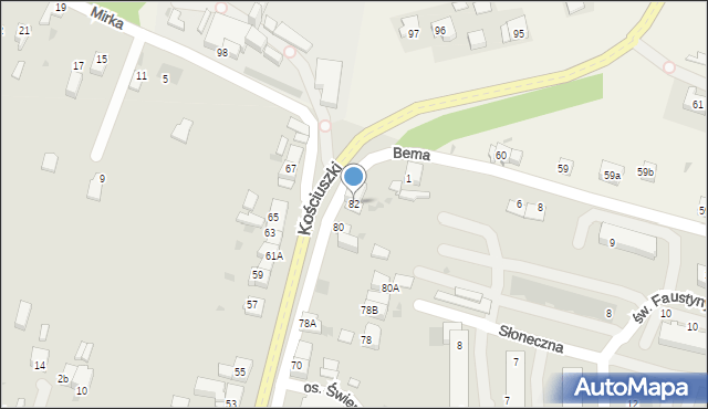 Słomniki, Kościuszki Tadeusza, gen., 82, mapa Słomniki