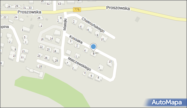 Słomniki, Kossaka Wojciecha, 6, mapa Słomniki