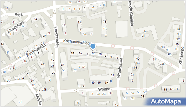 Słubice, Kochanowskiego Jana, 2C, mapa Słubice
