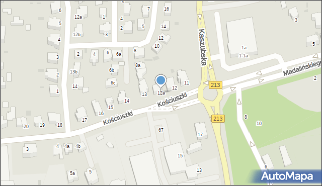 Słupsk, Kościuszki Tadeusza, gen., 12a, mapa Słupska