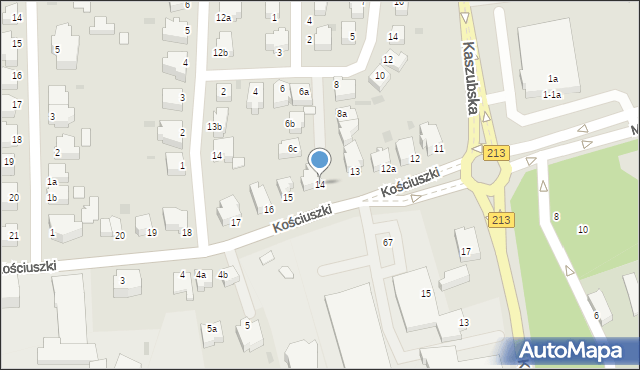 Słupsk, Kościuszki Tadeusza, gen., 14, mapa Słupska