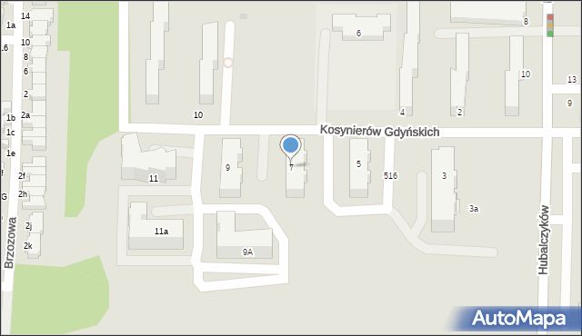 Słupsk, Kosynierów Gdyńskich, 7, mapa Słupska