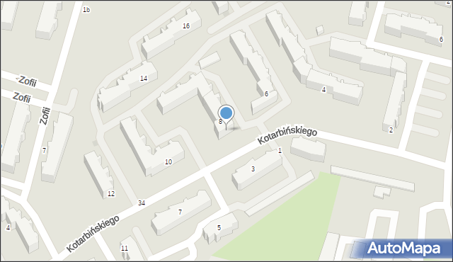 Słupsk, Kotarbińskiego Tadeusza, prof., 8a, mapa Słupska