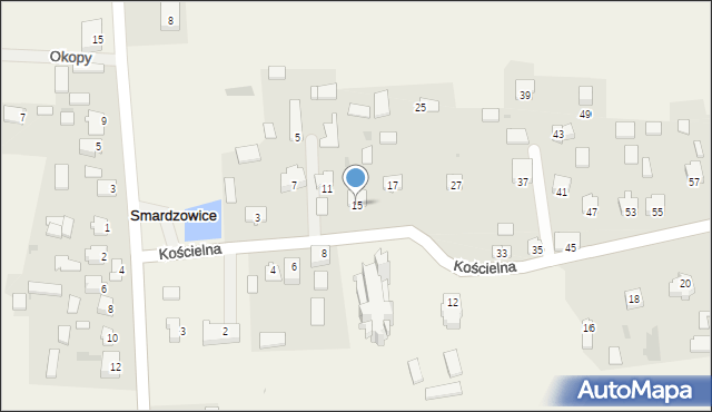 Smardzowice, Kościelna, 15, mapa Smardzowice