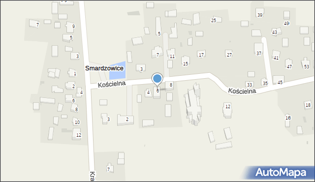 Smardzowice, Kościelna, 6, mapa Smardzowice