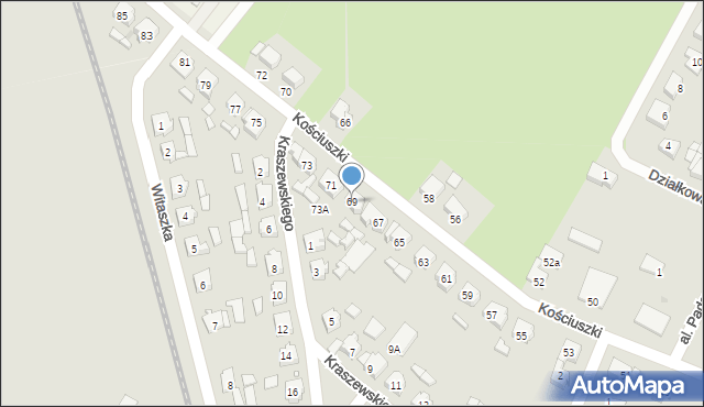 Śmigiel, Kościuszki Tadeusza, gen., 69, mapa Śmigiel